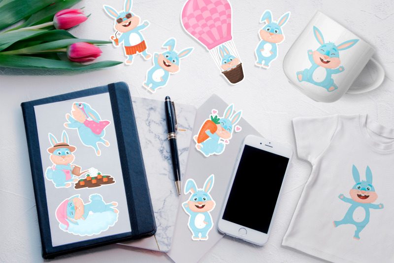 collection-of-11-funny-printable-rabbits-in-cartoon-style