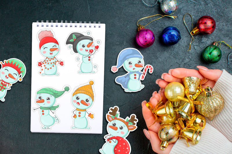 christmas-snowmen-printable-stickers-png