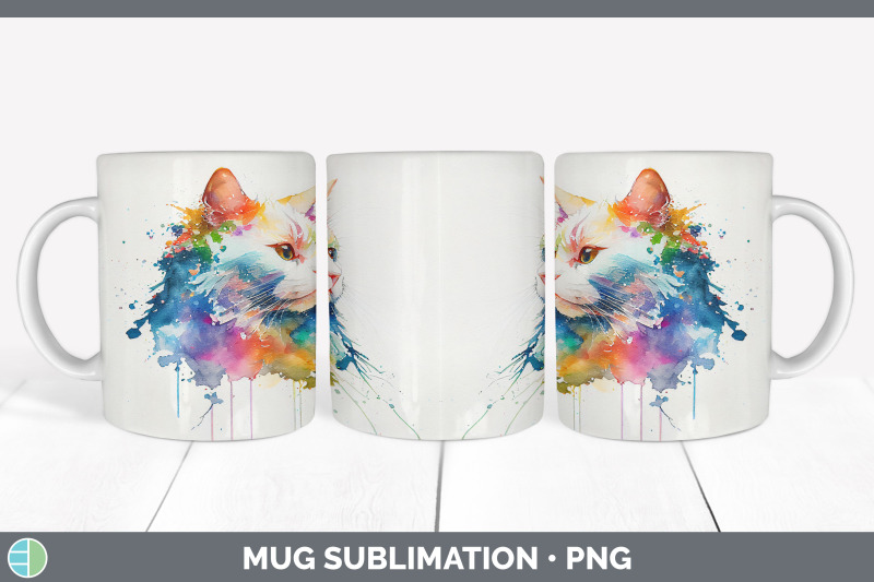 rainbow-white-cat-mug-sublimation-coffee-cup-background-png