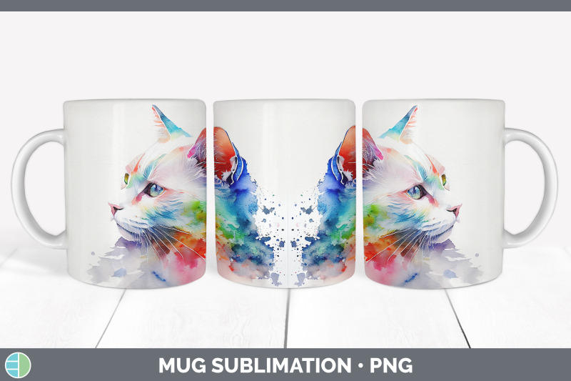 rainbow-white-cat-mug-sublimation-coffee-cup-background-png