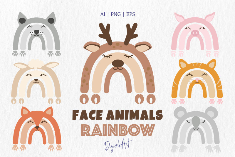 baby-animals-rainbow-face-clipart