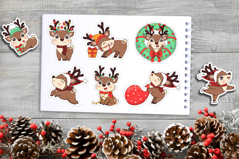 christmas-reindeer-printable-stickers-png-deer-bundle