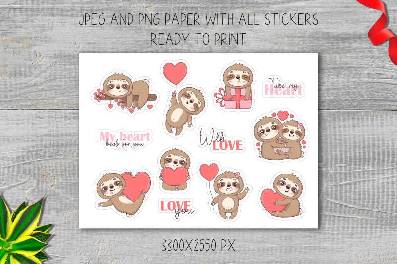cute-kawaii-sloth-in-love-with-hearts-valentine-stickers