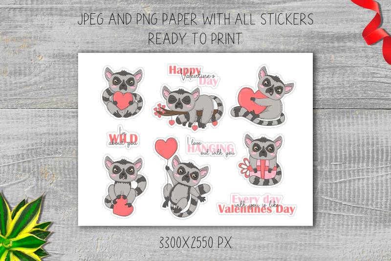 cute-kawaii-lemurs-in-love-with-hearts-valentine-stickers