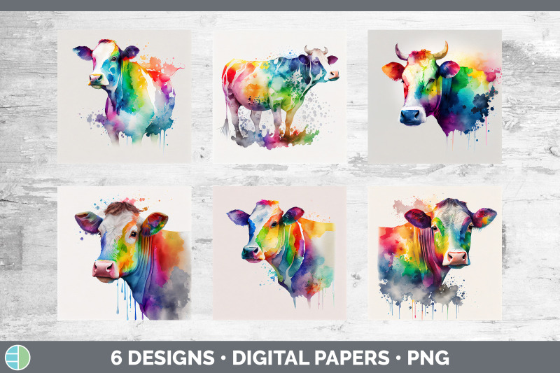 rainbow-cow-backgrounds-digital-scrapbook-papers