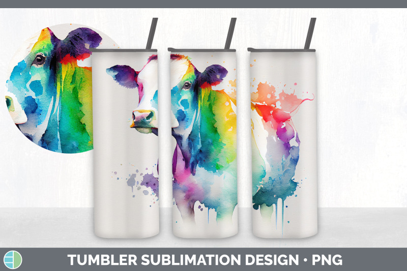rainbow-cow-tumbler-sublimation-bundle