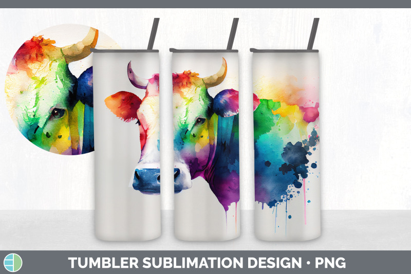 rainbow-cow-tumbler-sublimation-bundle