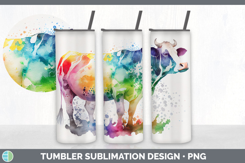 rainbow-cow-tumbler-sublimation-bundle
