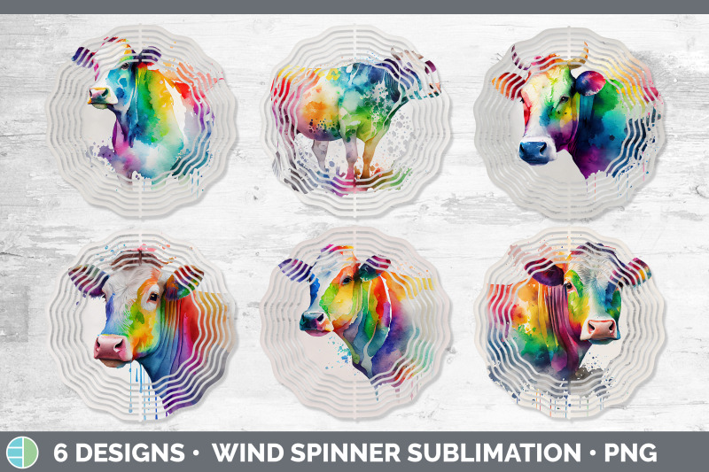 rainbow-cow-wind-spinner-sublimation-designs-bundle