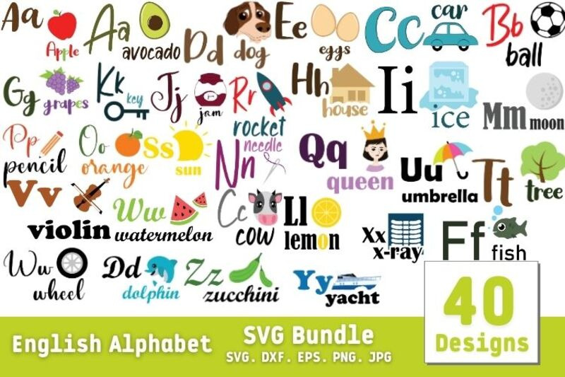 english-alphabet-svg-bundle