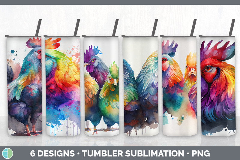 rainbow-chicken-tumbler-sublimation-bundle