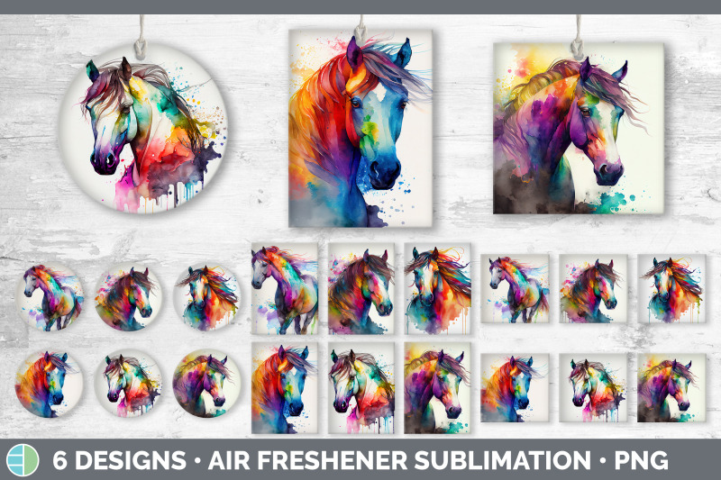 rainbow-horse-air-freshener-sublimation-designs-bundle