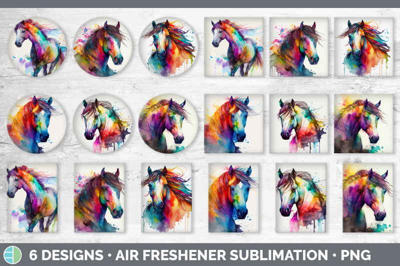 rainbow-horse-air-freshener-sublimation-designs-bundle