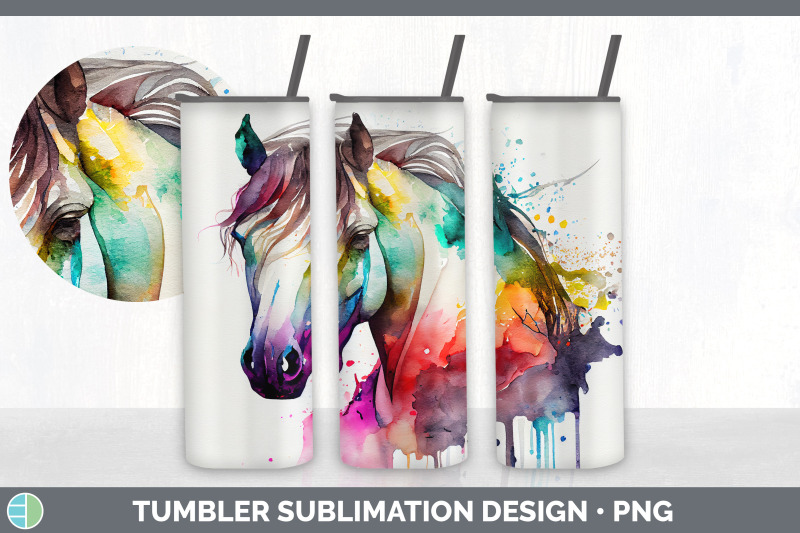 rainbow-horse-tumbler-sublimation-bundle