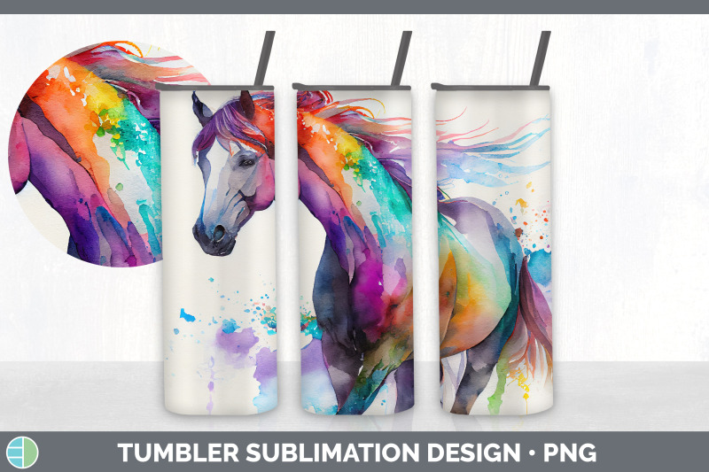 rainbow-horse-tumbler-sublimation-bundle