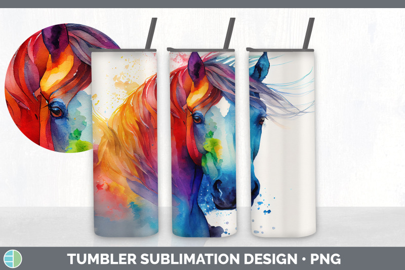 rainbow-horse-tumbler-sublimation-bundle