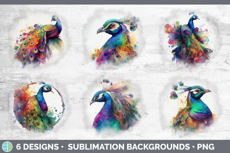 rainbow-peacocks-background-grunge-sublimation-backgrounds