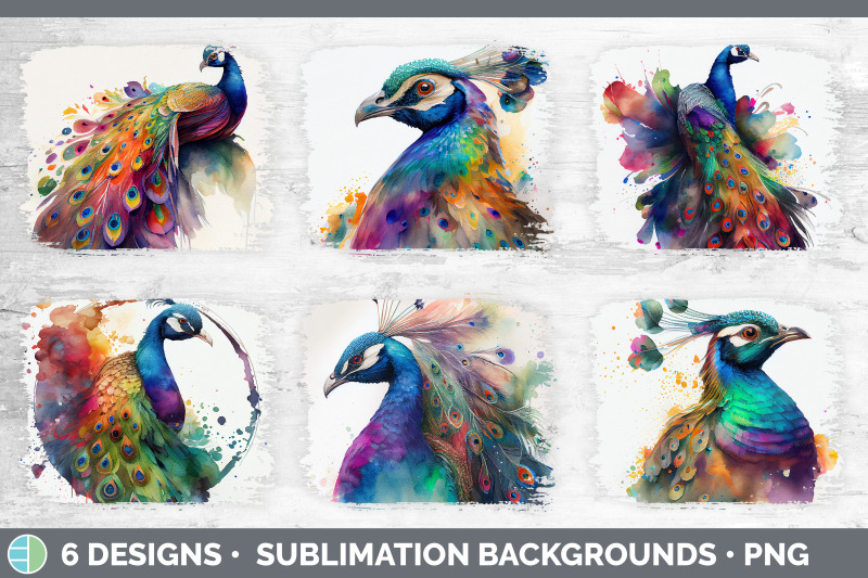 rainbow-peacocks-distressed-sublimation-background-panel