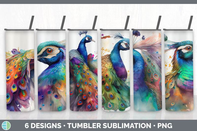 rainbow-peacocks-tumbler-sublimation-bundle