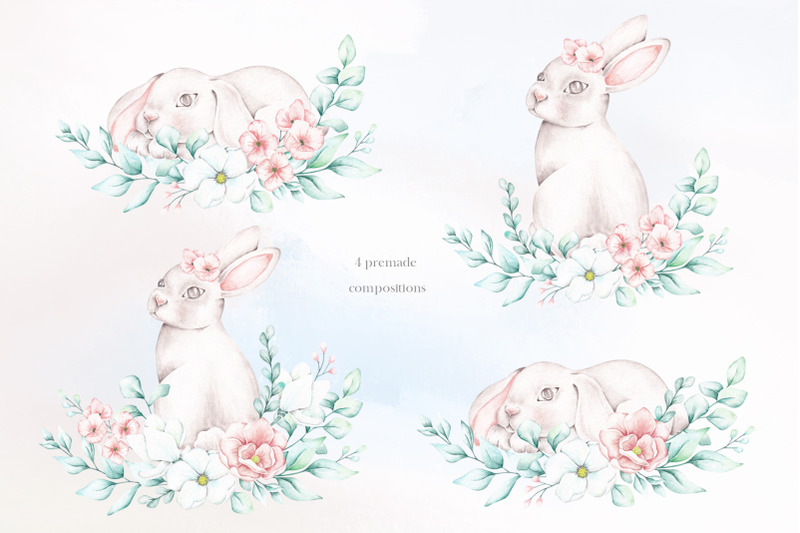 watercolor-set-easter-bunny