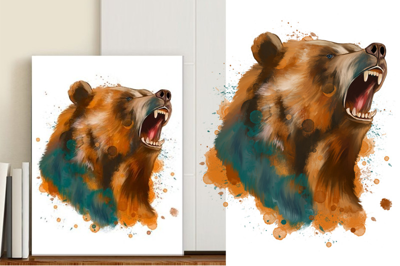 rainbow-bear-sublimation-grizly-bear-png-design