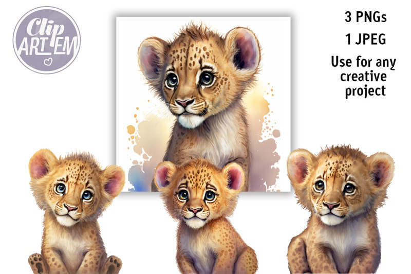 baby-lion-clip-art-wall-art-4-watercolor-images-bundle-3-png-1-jpeg