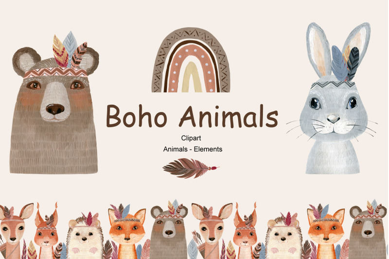 boho-animals-clipart