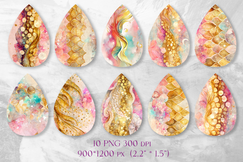 mermaid-tale-earring-sublimation-bundle-fairy-earrings-design