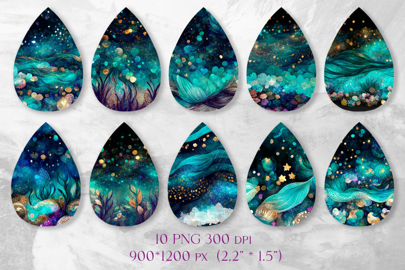 ocean-earring-sublimation-bundle-underwater-earrings-design