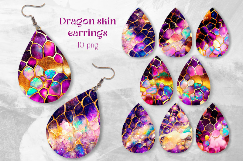 dragon-skin-earring-sublimation-bundle-texture-earrings-png