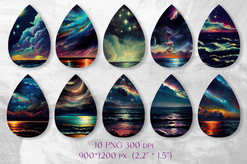 stars-sky-landscape-earring-sublimation-png-bundle-teardrop