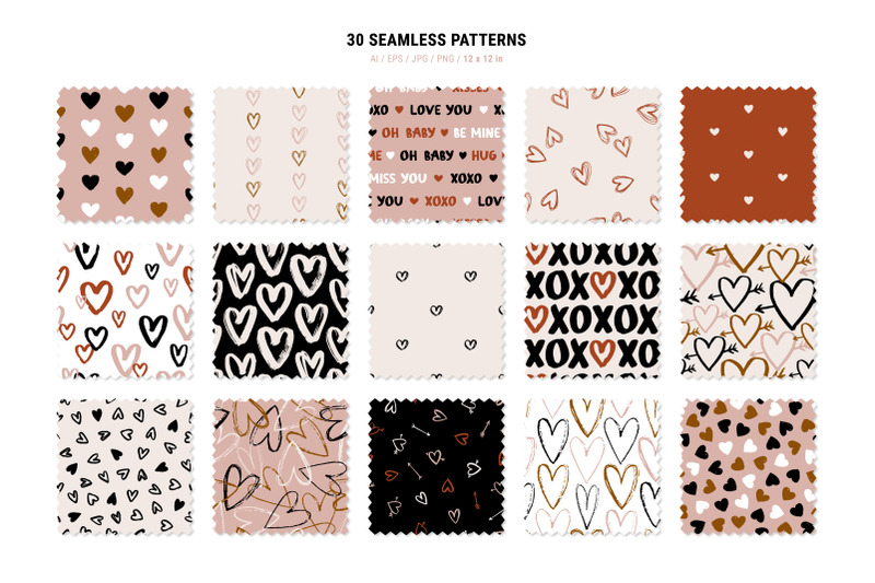 valentine-039-s-set-hearts-amp-patterns