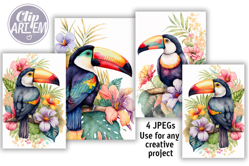 toucans-watercolor-wall-art-tropical-flowers-images-4-jpeg