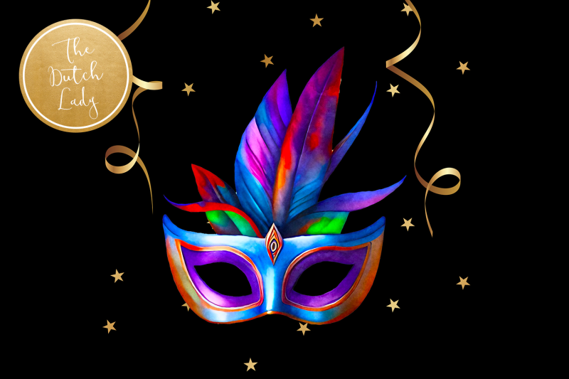 carnival-mardi-gras-mask-clipart-set
