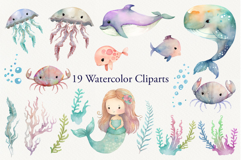 sea-creatures-watercolor-cliparts