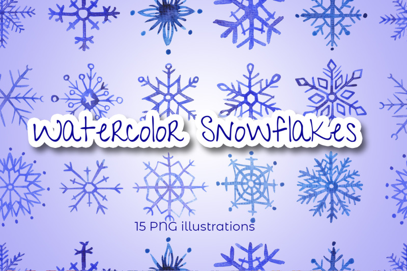 watercolor-individual-snowflakes