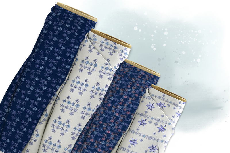 set-of-watercolor-snowflake-patterns