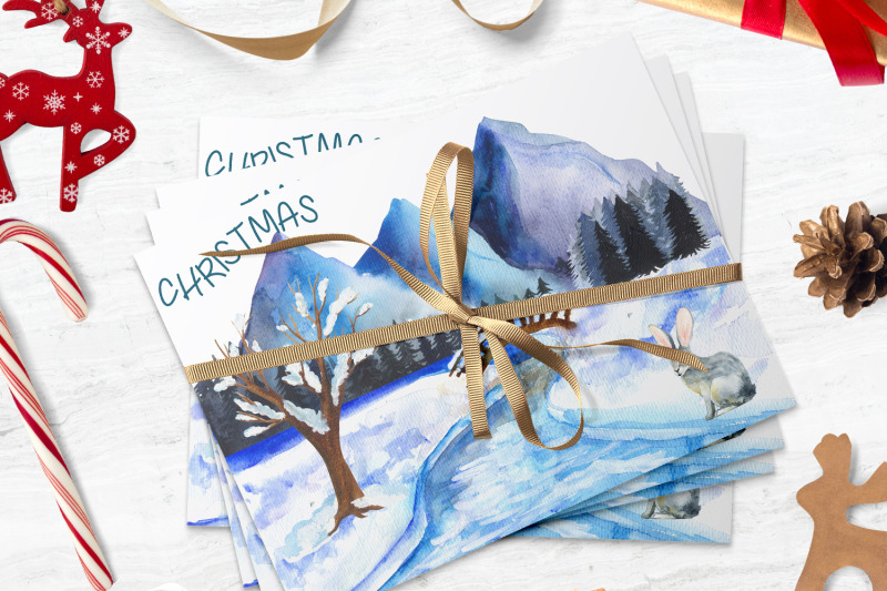 winter-landscape-watercolor-cliparts