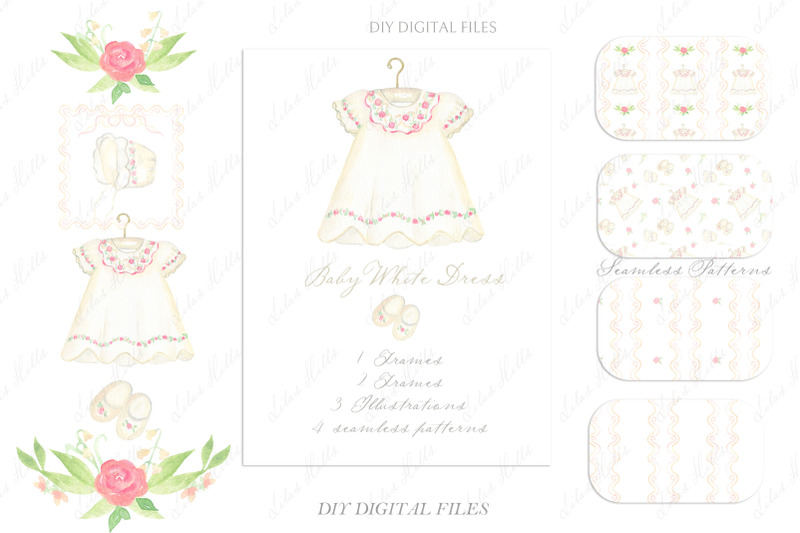watercolor-white-dress-with-flowers-baby-shower-clipart