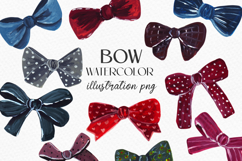 watercolor-clipart-colorful-bows