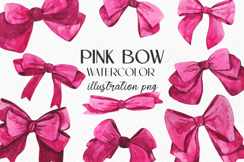 watercolor-clipart-pink-bows-clipart