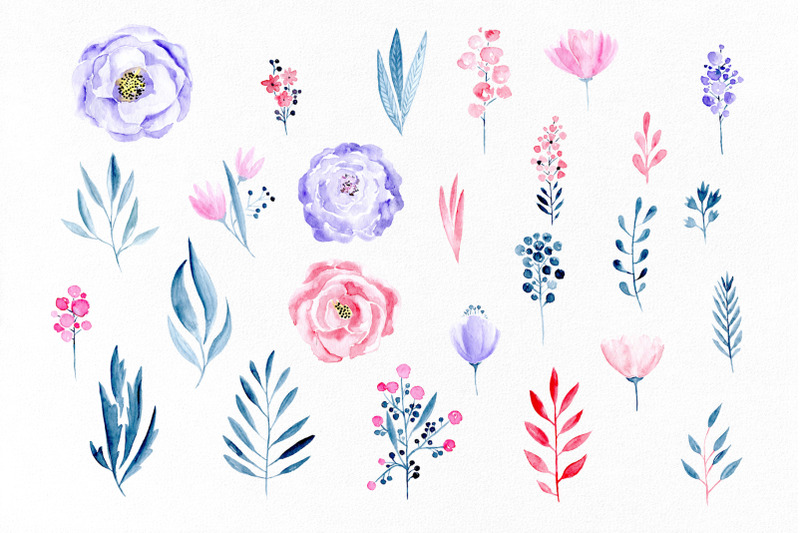 watercolor-violet-amp-pink-flowers