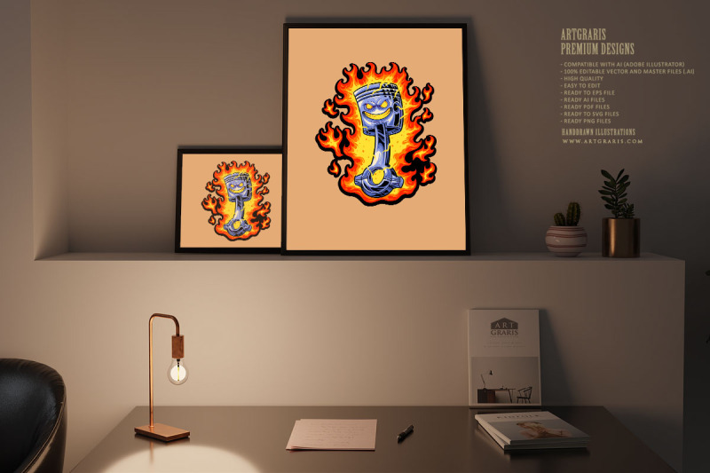 scary-flaming-racing-piston-illustrations