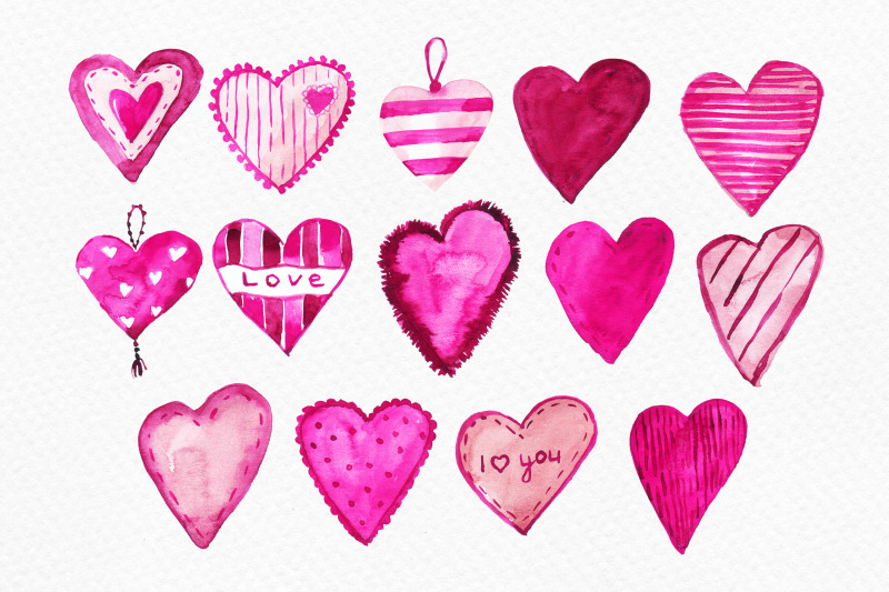 pink-hearts-watercolor-clipart