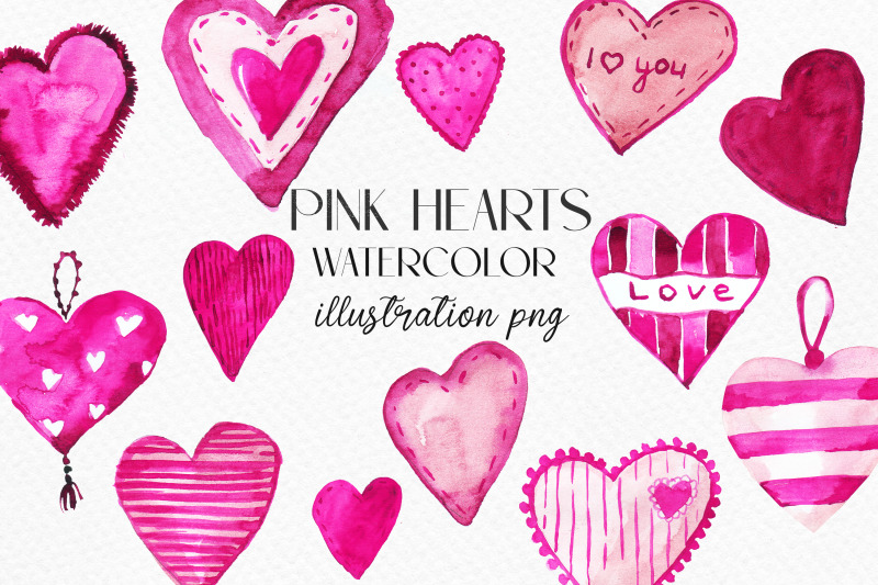 pink-hearts-watercolor-clipart