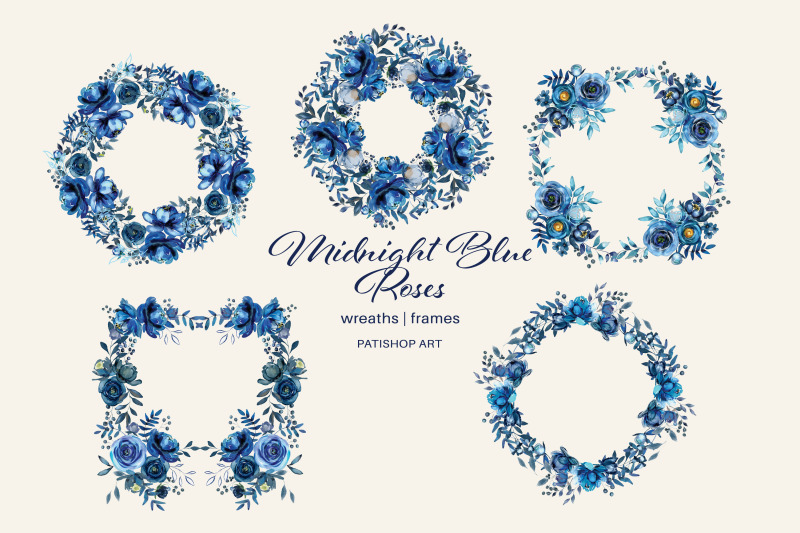 watercolor-midnight-blue-floral-clipart