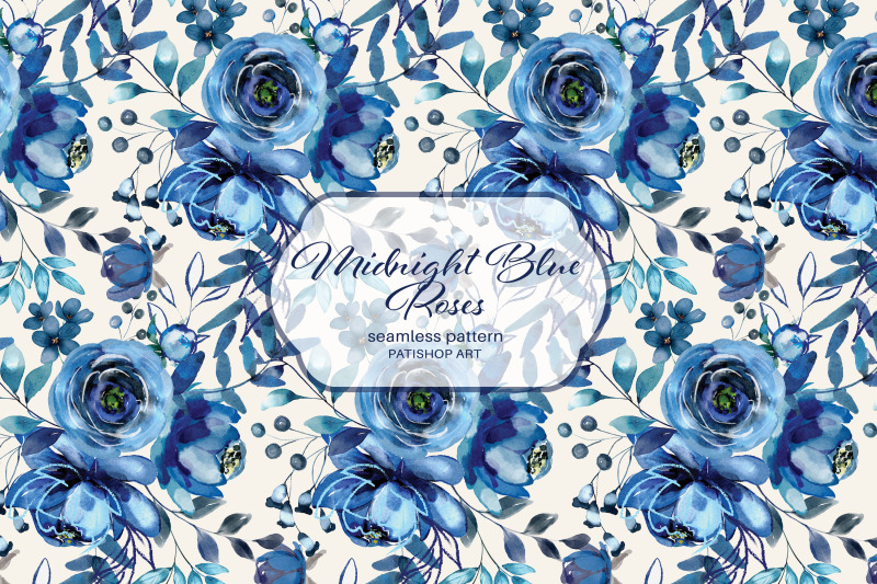 watercolor-midnight-blue-floral-clipart