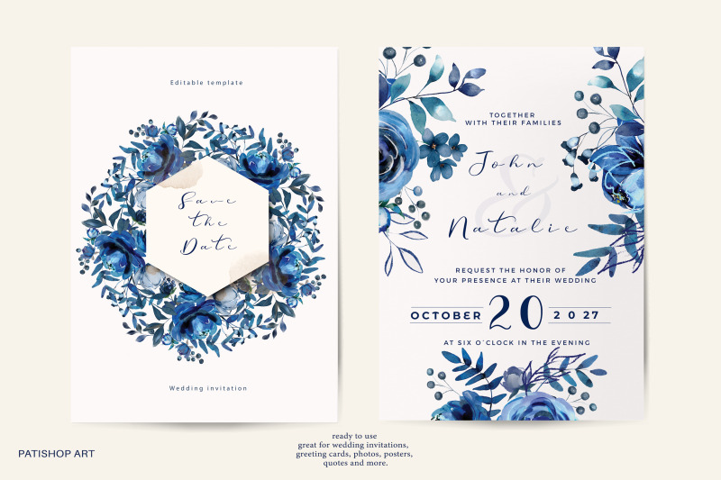 watercolor-midnight-blue-floral-clipart