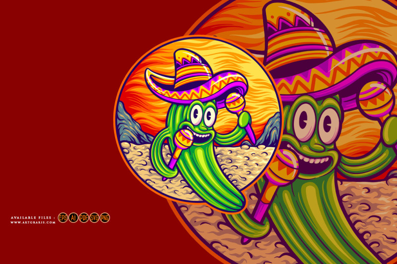 cactus-cinco-de-mayo-mexican-cartoon-illustrations