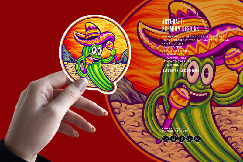 cactus-cinco-de-mayo-mexican-cartoon-illustrations